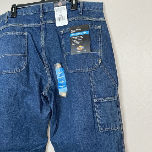 Dickies Men's Size 40X34 Relaxed Fit Straight Leg Carpenter Jeans Blue - Picture 4 of 16